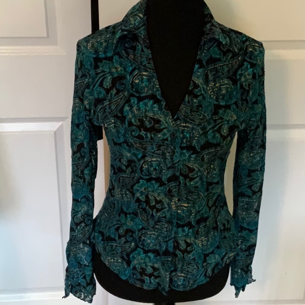 Inc V Neck Button Down Blouse - image 1